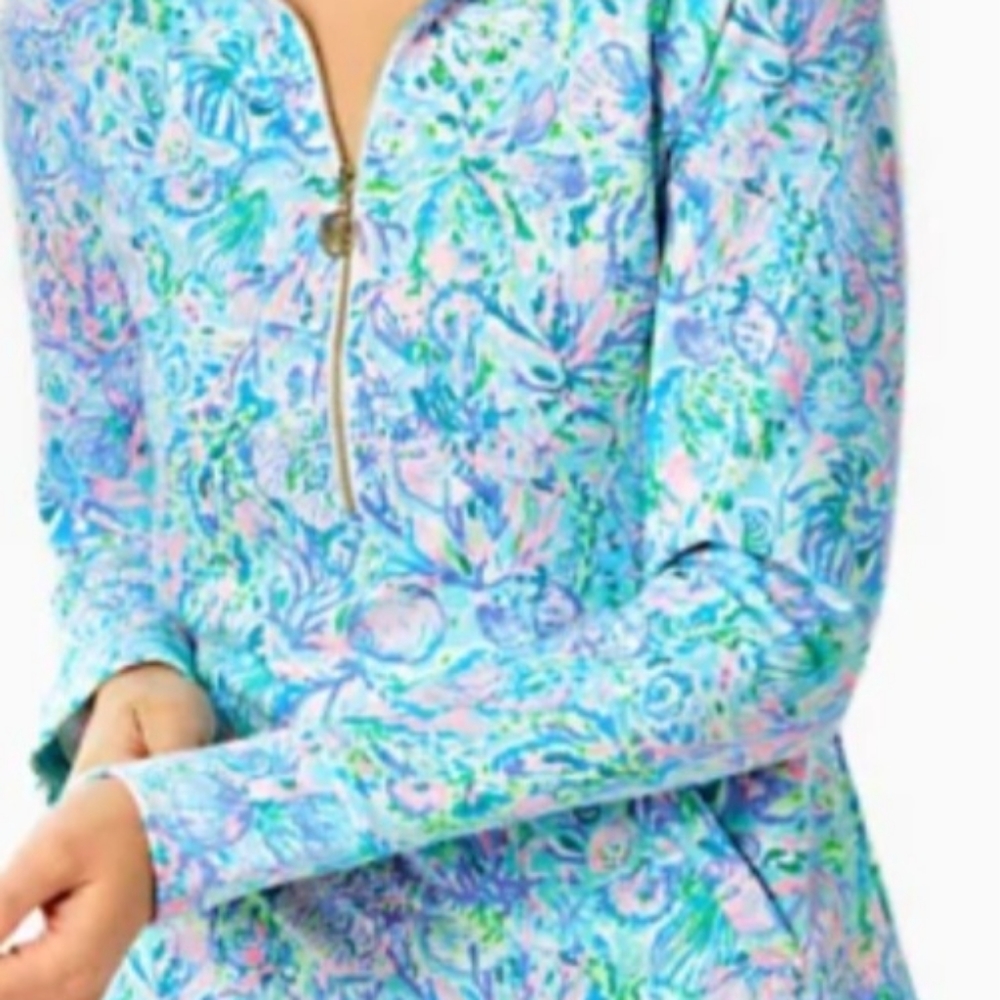 L pulitzer NWT skipper popover UPF50 sz XSsurf blue soleil it on me sweater zip🌹
